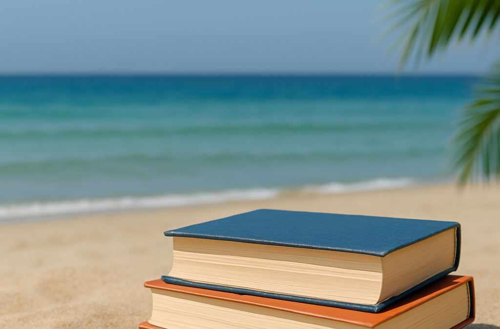 Libros en arena, beneficios de dar clases particulares online en verano